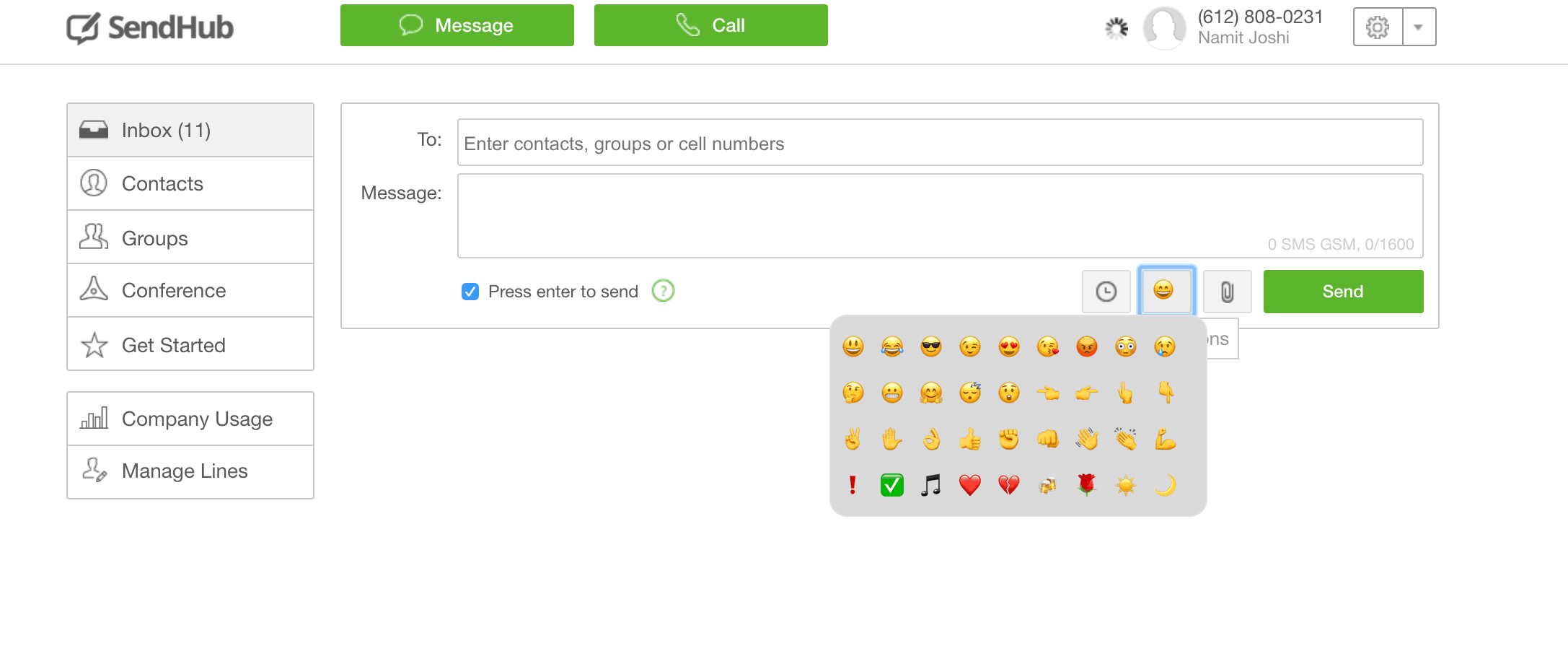 Emoji Library on SendHub