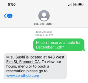 restaurant texting system